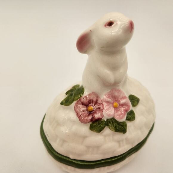 Vintage Avon Bunny Luv Ceramic TrinketBox Gift Perfect Condition Vibrant Colors - Picture 6 of 15